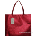 Popular Plain Red Advertising Handle Bag Nonwoven Zipper Tote Bag